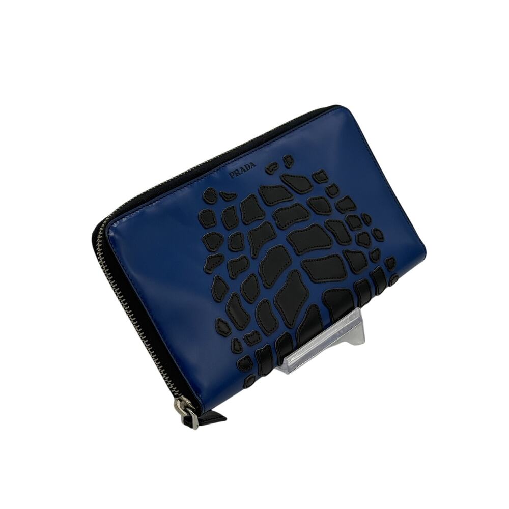 Prada Large Spazzolato Blue & Black Wallet/Clutch Organizer*Limited Edition*EUCC - Picture 14 of 15